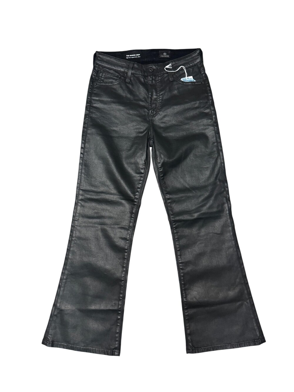 AG Adriano Goldschmied Quinne Crop Jeans Womens 27 Black High Rise Kick Flare